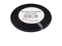 Wstążka satynowa 6mmx32m czarna Brewis